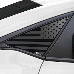 Fits 2022 - 2023 Honda Civic Hatchback Rear Quarter Window American Flag Distressed Thin Blue Line Red Line Vinyl Decal Stickers