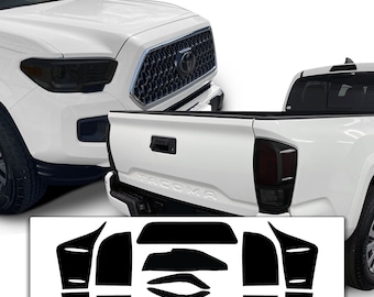 Fits Toyota Tacoma Head Light and Tail Light and 3rd Brake Light Precut Smoked Vinyl Tint Kit Film Overlay 2016 - 2023