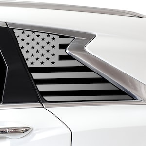 Fits Infiniti QX50 2019-2024 Quarter Window American Flag Vinyl Decal Stickers Distressed Blue Red Pink Line 2024 2023 2022 2021 2020 2019