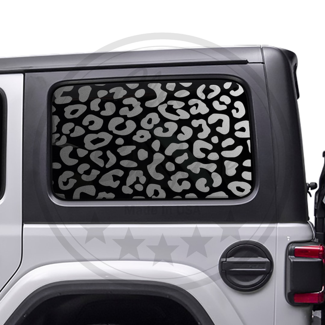 Fits 2018 2022 Jeep Wrangler JLU 4-door Leopard Cheetah Print 3rd Rear