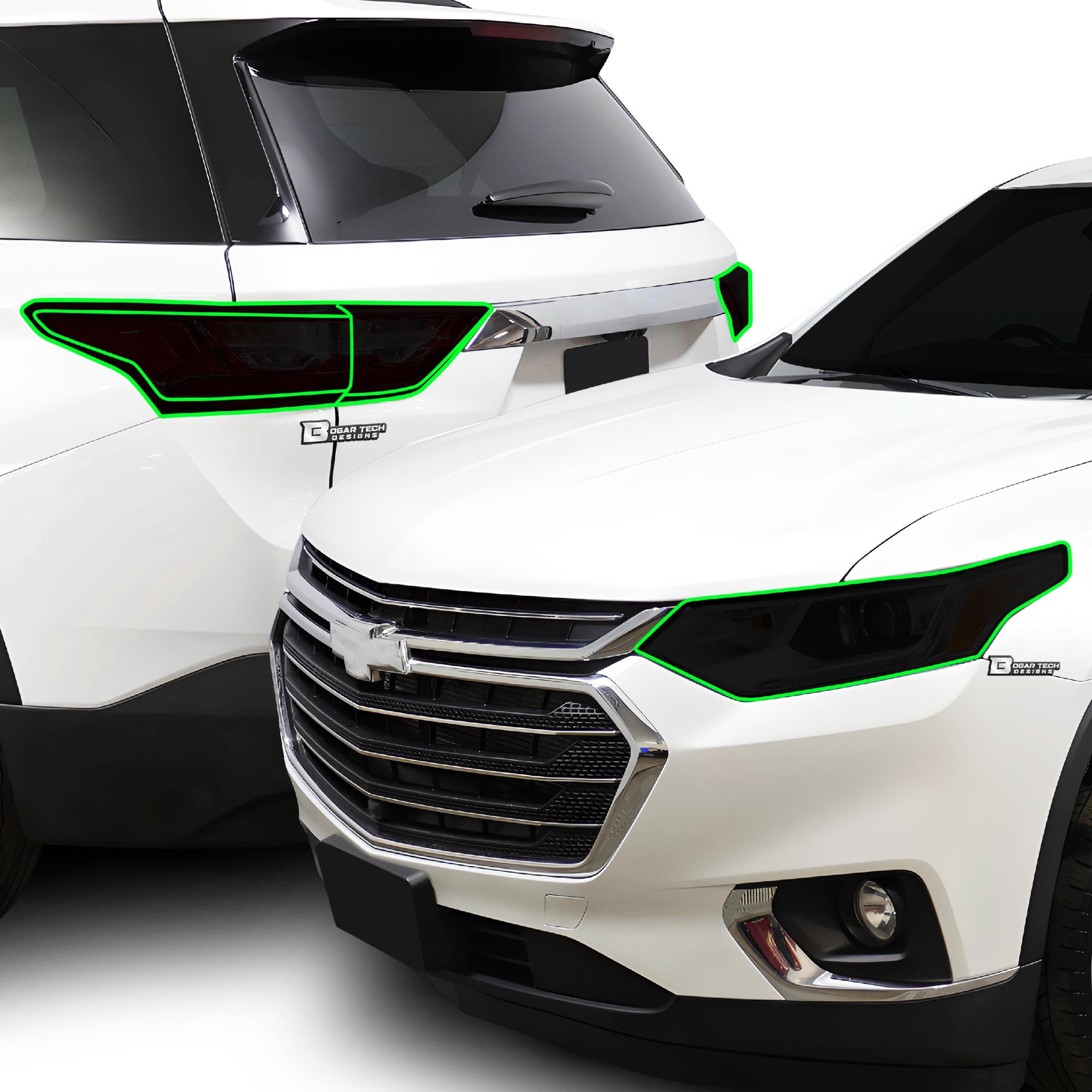 Fits Chevy Traverse 2018 2021 Head Tail Light Precut Smoked Vinyl
