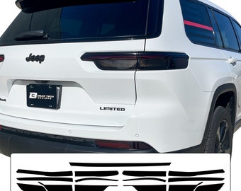 For 2021-2025 Jeep Grand Cherokee L Smoke Tail 3rd Rear PreCut Tint Overlays Vinyl | United States