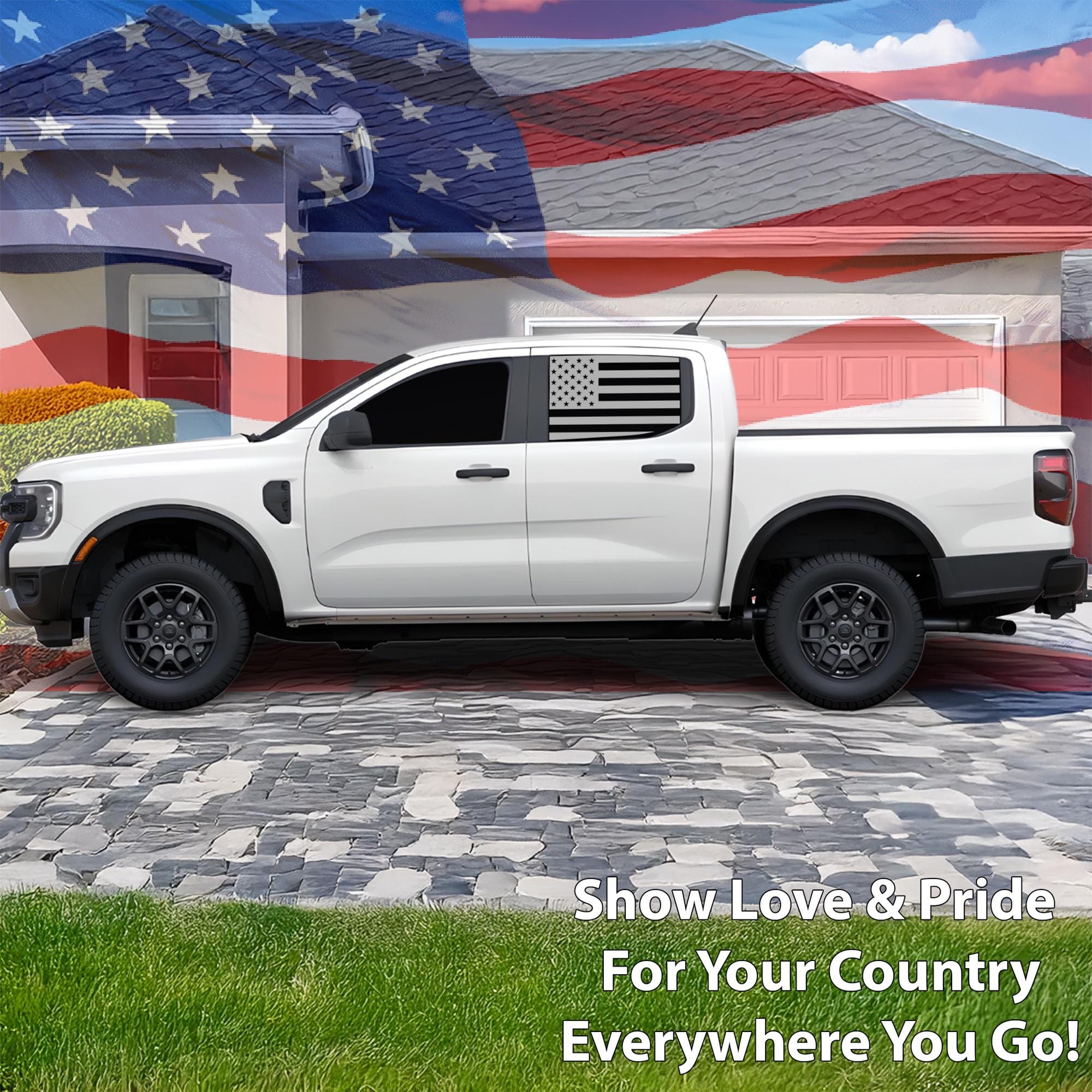 Ford Ranger American Flag Rear Window Decal: Distressed Vinyl (2019 ...