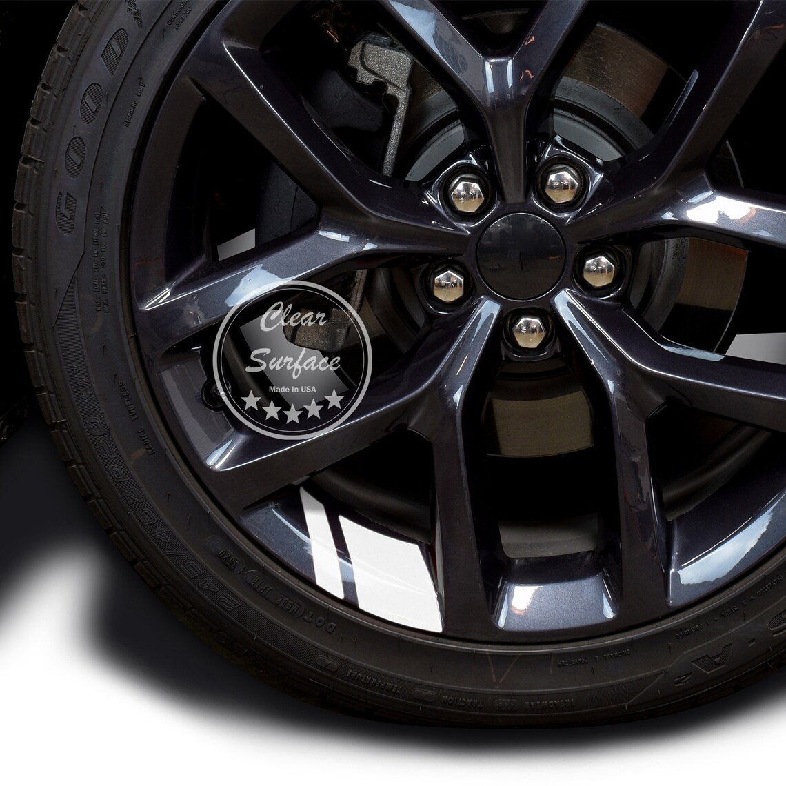 thumbnail image 2 of 6x Glossy Reflective Car Wheel Rim Vinyl Decal Strips – Universal 16-21 Inch, Graphic Sticker Accessories 2 of 6
