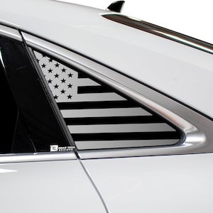 Fits Audi A3 R3 RS3 2022 - 2024 Quarter Window American Flag Vinyl Decal Stickers Distressed Blue Red Line 2023