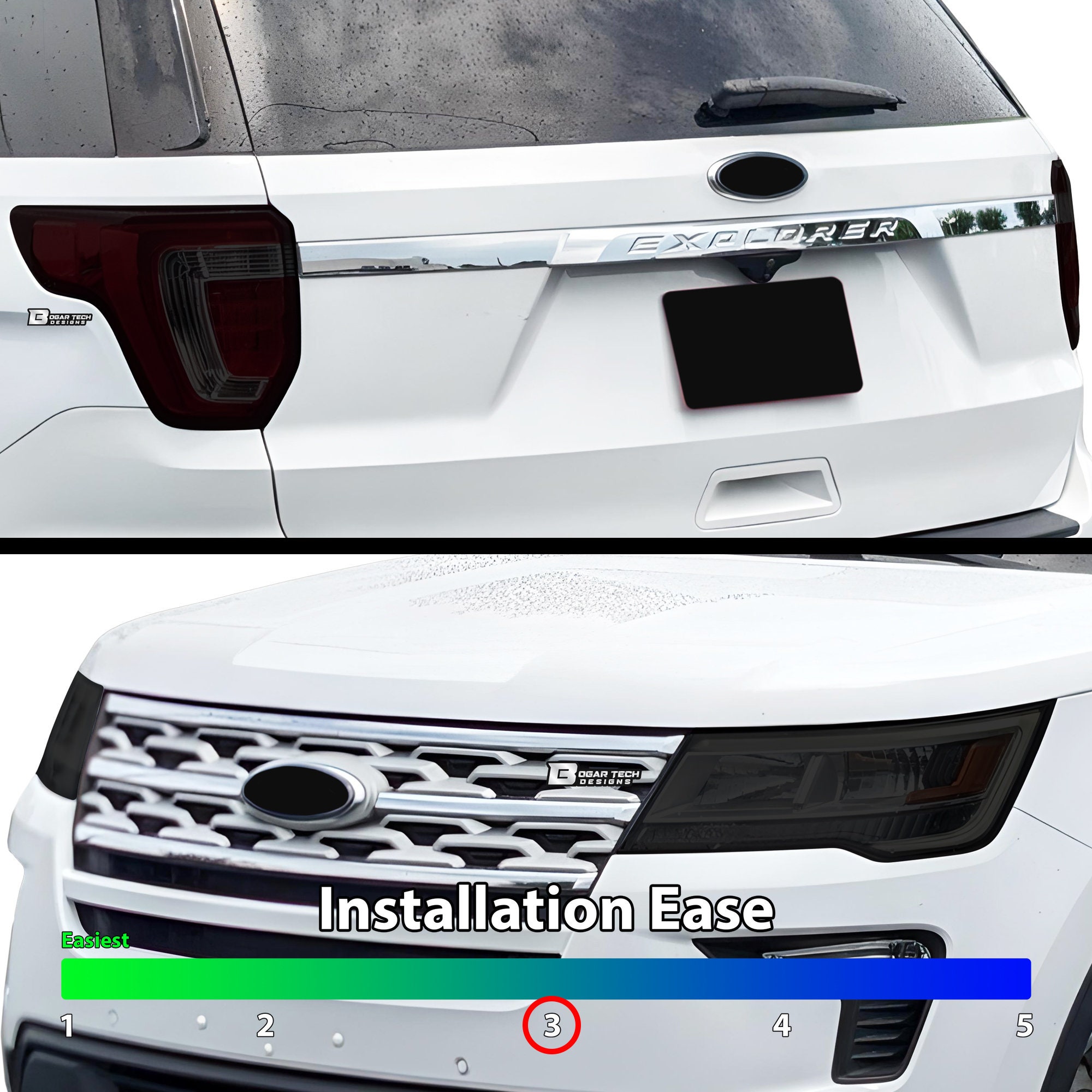 Tail Light Tint Vinyl Overlay &ndash; Light Smoke 50% | Fit For Ford