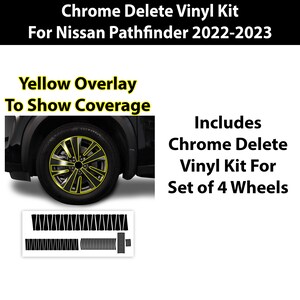 thumbnail image 2 of Chrome Delete Kit - 2022+ Nissan Pathfinder Window Trim Blackout Vinyl Overlay 2 of 6