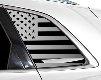 Audi Q5 SQ5 American Flag Quarter Window Vinyl Decal: Distressed Blue Red Line (2018-2025)