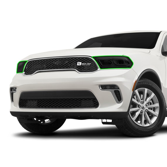 ダッジ・デュランゴ用スモークヘッドライトティントオーバーレイ（2021