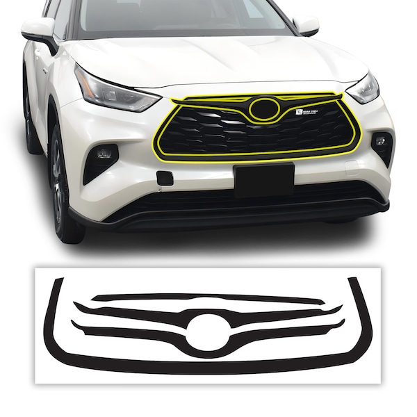 Fits Toyota Highlander 2020 2021 2022 2023 Side Rear Front Bumper Vinyl Chrome Delete Trim Blackout Decal Sticker Cover Overlay