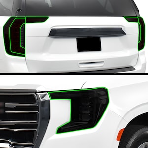 Fits GMC Yukon 2021 - 2023 Head Reverse Brake Tail Light Precut Smoked Vinyl Tint Kit Film Overlay PPF Cover Headlight Taillight 2022