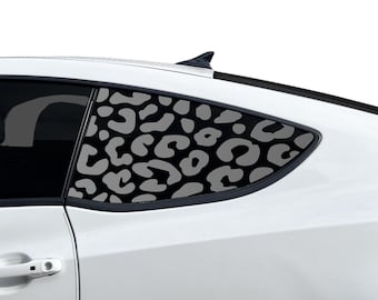 Hyundai Genesis Coupe 2010-2016 - Leopard Cheetah Cow Print Vinyl Decal Stickers - Matte Black