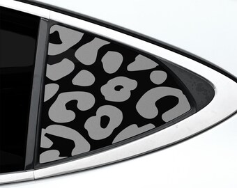 Lexus ES 2013-2018 - Cow Leopard Print Rear Quarter Window Decal - Matte Black