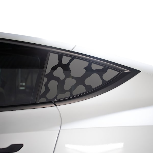 Fits Tesla Model Y Rear Back Quarter Window Animal Cow Leopard Tiger Cheetah Spots Print Vinyl Decal Sticker 2019 2020 2021 2022 2023