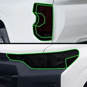 Kit de película de vinilo tintado ahumado precortado para faros delanteros y traseros de Chevrolet Colorado 2023-2024 con cubierta PPF.