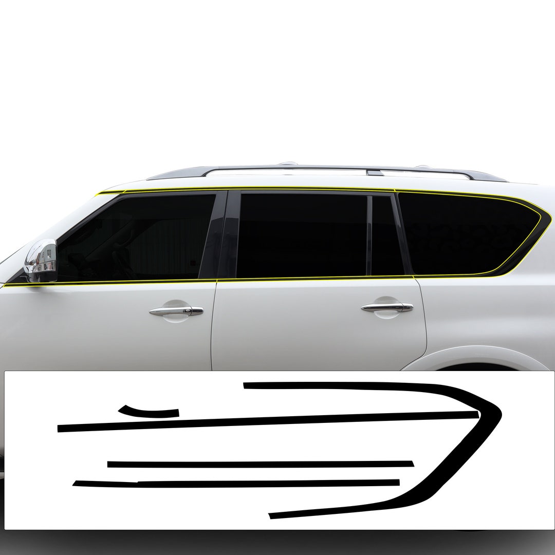 Fits Nissan Armada 2017-2024 Window Front Bumper Vinyl Chrome Delete ...