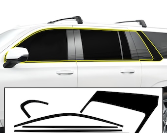 Fits Cadillac Escalade ESV 2021-2024 Side Rear Vinyl Chrome Delete Trim Blackout Decal Sticker Overlay Film 2021 2022 2023 2024