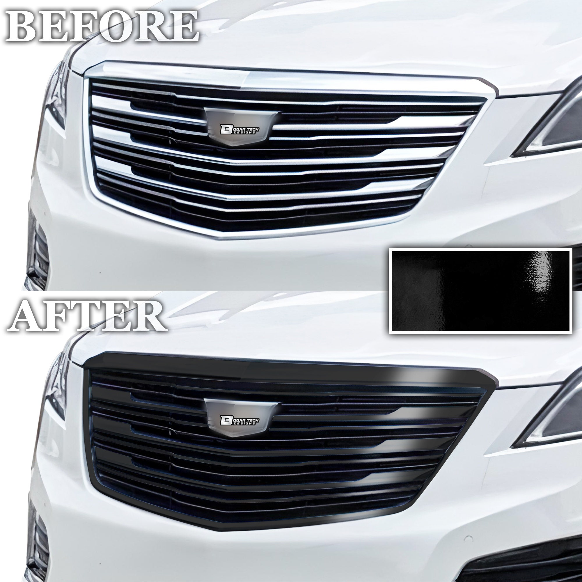 Chrome Delete Blackout Vinyl Overlay Kit For 13-18 Cadillac ATS Sedan – Window Trim & Pillars