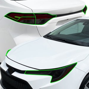 Fits Toyota Corolla Hatchback and Sedan Head Tail Light Precut Smoked Vinyl Tint Kit Film Overlay PPF