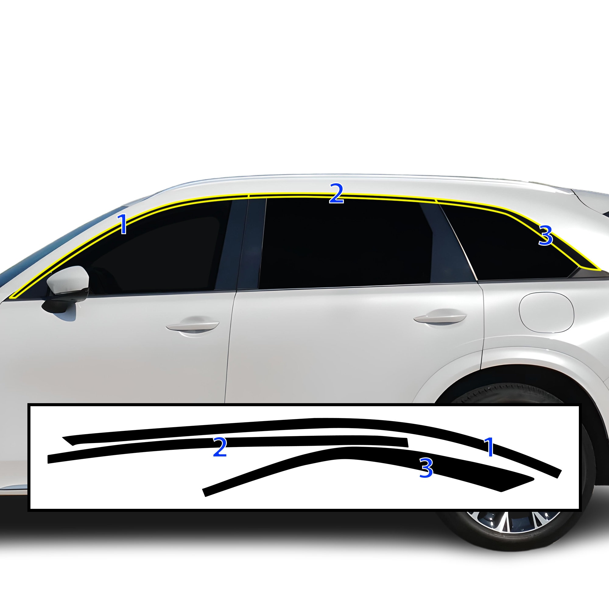 Mazda CX-90 (2024-2026) Front Sides Chrome Delete Blackout Vinyl