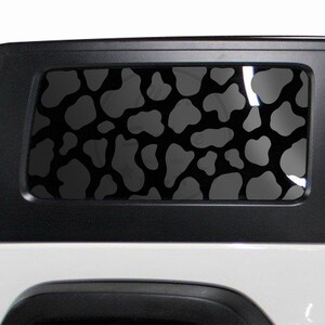 Fits 2 Door 2007-2017 Jeep Wrangler JK Animal Cow Print Rear Quarter 3rd Window Vinyl Decal Stickers 2007 2008 2009 2010 2011 2012 2013 2014