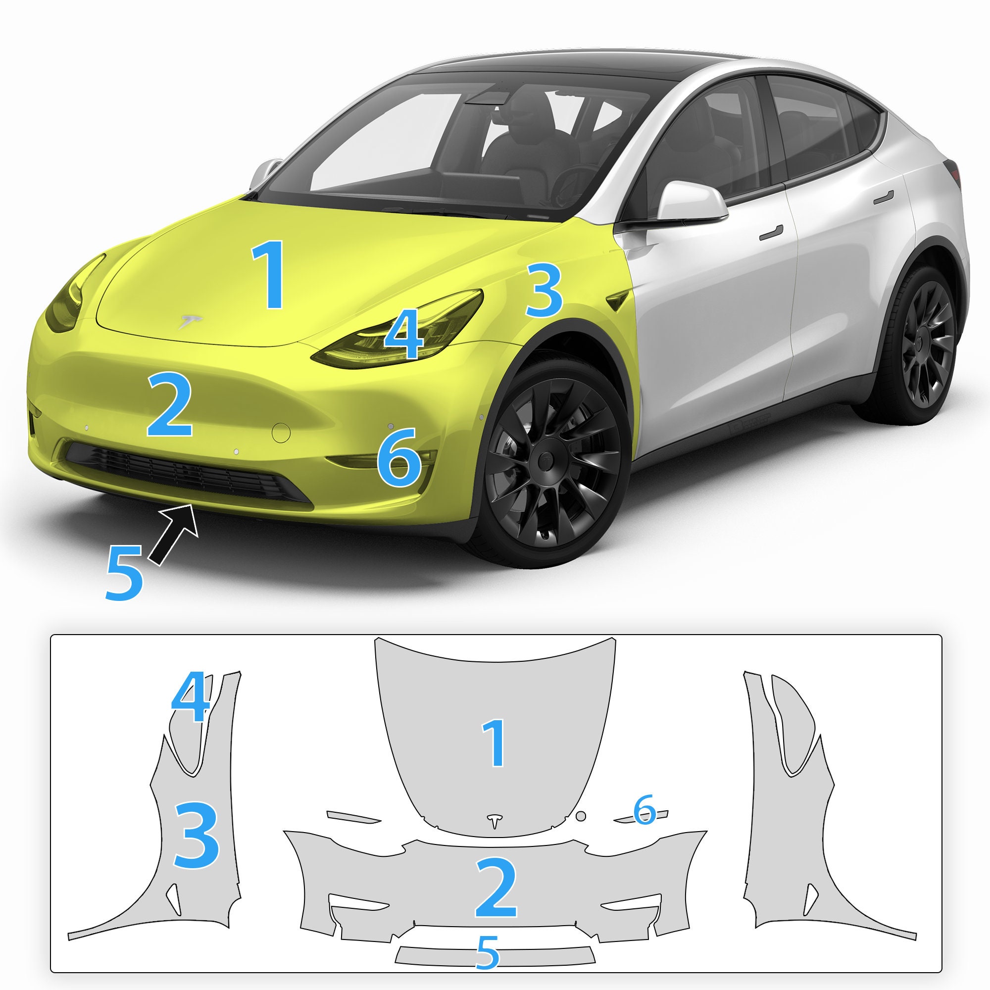  EV WRAPS Tesla Model 3 / Model Y Door Handle Wrap (Clear) :  Automotive