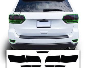 Fits 2014-2021 Jeep Grand Cherokee Taillight Reflector Third Brake Tail Light Lights Overlay Tint Film 2015 2016 2017 2018 2019 2020 2021
