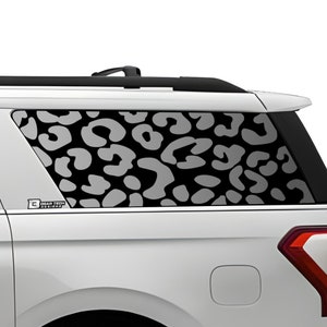 Compatível com Ford Expedition 2018-2023, com estampa de leopardo e chita, adesivo de vinil para janela traseira, 3ª janela, 2019, 2020, 2021, 2022 MAX