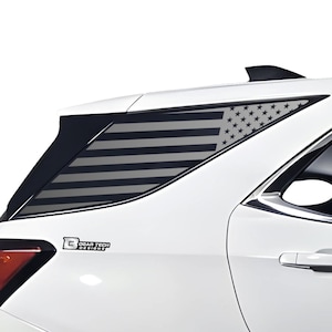 Calcomanías de vinilo con la bandera estadounidense para ventanas laterales de Chevy Equinox 2018-2023, con líneas desgastadas en azul, rojo y rosa (2022, 2021, 2020 y 2019)