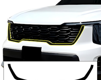 Zestaw do usuwania chromowanych nakładek na przód KIA Sorento: błyszczący czarny winyl (2024-2026)