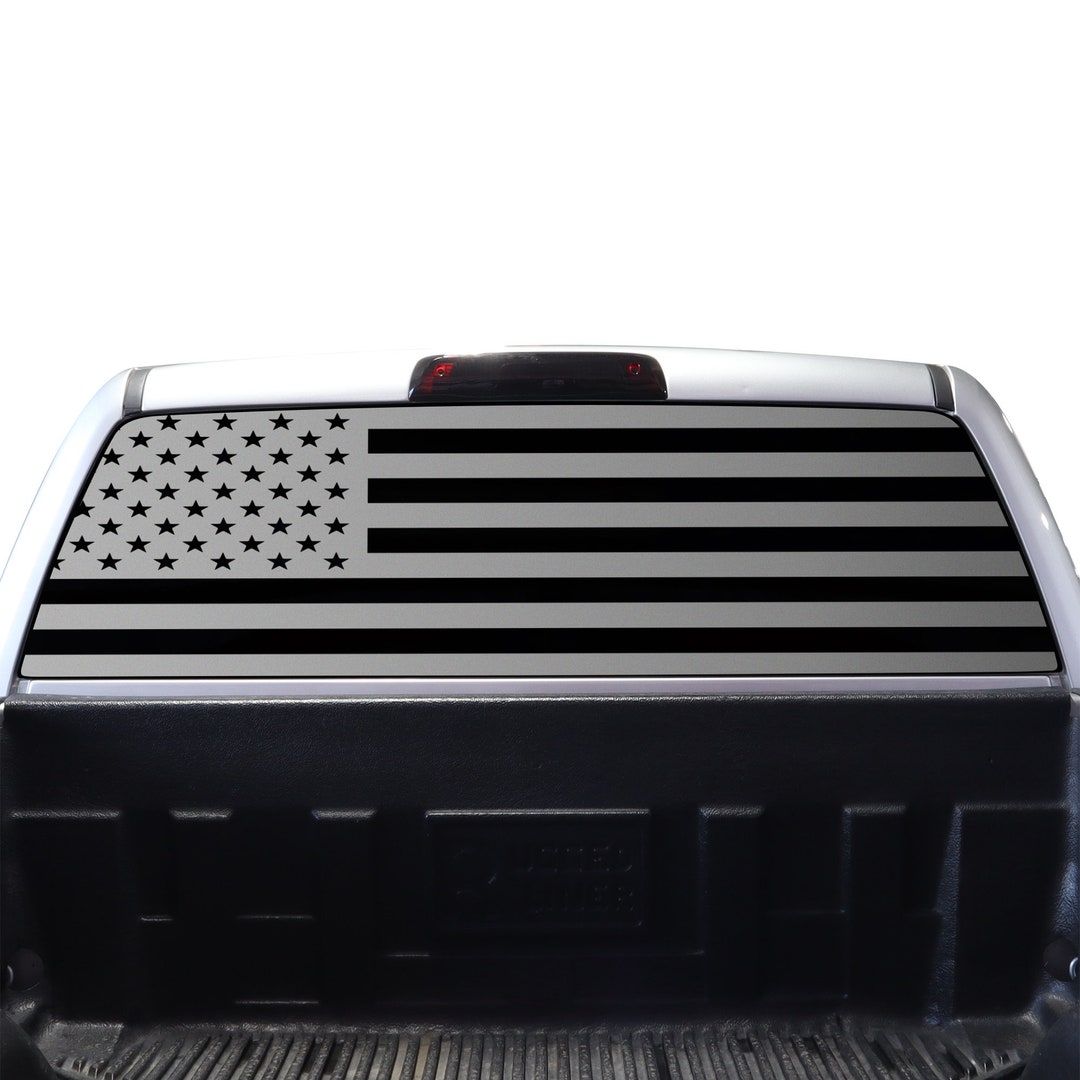 American Flag Rear Window Vinyl Decal, Fits Chevy Silverado & GMC ...