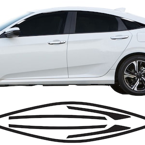 Fenster Vinyl Chrom Delete Trim Verdunkelungsfolie passend für BMW Civic Sedan 2016 2017 2018 2019 2020 2021