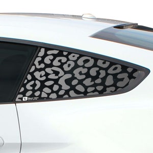 Fits 2015-2022 Ford Mustang Precut Quarter Window Animal Leopard Cheetah Spots Print Decal Stickers 2016 2017 2018 2019 2020 2021