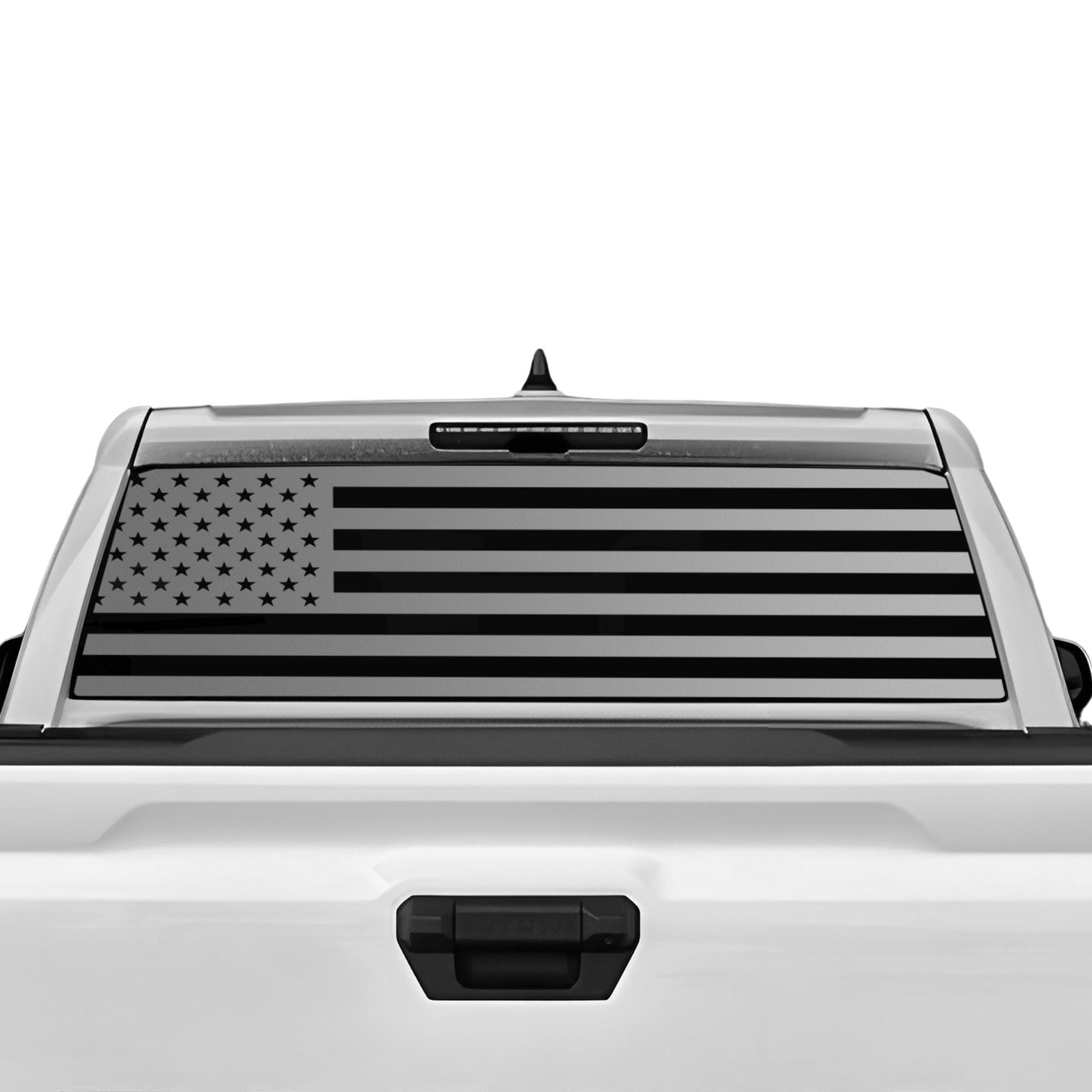 Past Toyota Tacoma 2024+ Achterruit Voorruit Voorgesneden Amerikaanse Vlag Vinyloverdrukplaatjestickers Distressed Blauw Rood Roze Lijn 2024 2025