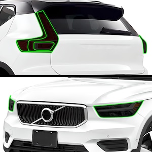 Fits Volvo XC40 2019 - 2022 Head Tail Light Precut Smoked Vinyl Tint Kit Film Overlay PPF Headlight Taillight 2022 2021 2020