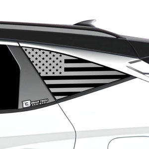 Fits Hyundai Tucson 2022 2023 2024 2025 Quarter Window American Flag Vinyl Decal Stickers Distressed Blue Red Pink Line