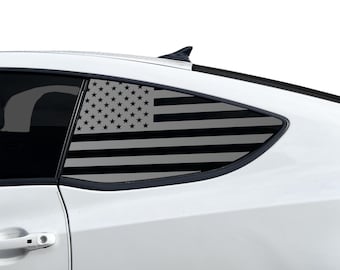 Hyundai Genesis Coupe 2010-2016 American Flag Vinyl Decal Stickers - Matte Black
