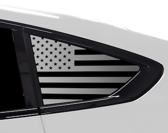BMW X6 (2020-2026) Quarter Window American Flag Matte Black Vinyl Decal Stickers