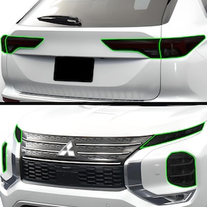 Fits Mitsubishi Outlander 2022-2024 Head Tail Light Precut Smoked Vinyl Tint Kit Film Overlay PPF Cover Headlight Taillight