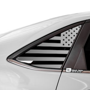Fits Volkswagen Jetta 2019-2023 Quarter Window American Flag Vinyl Decal Stickers Distressed Blue Red Line 2022 2021 2020
