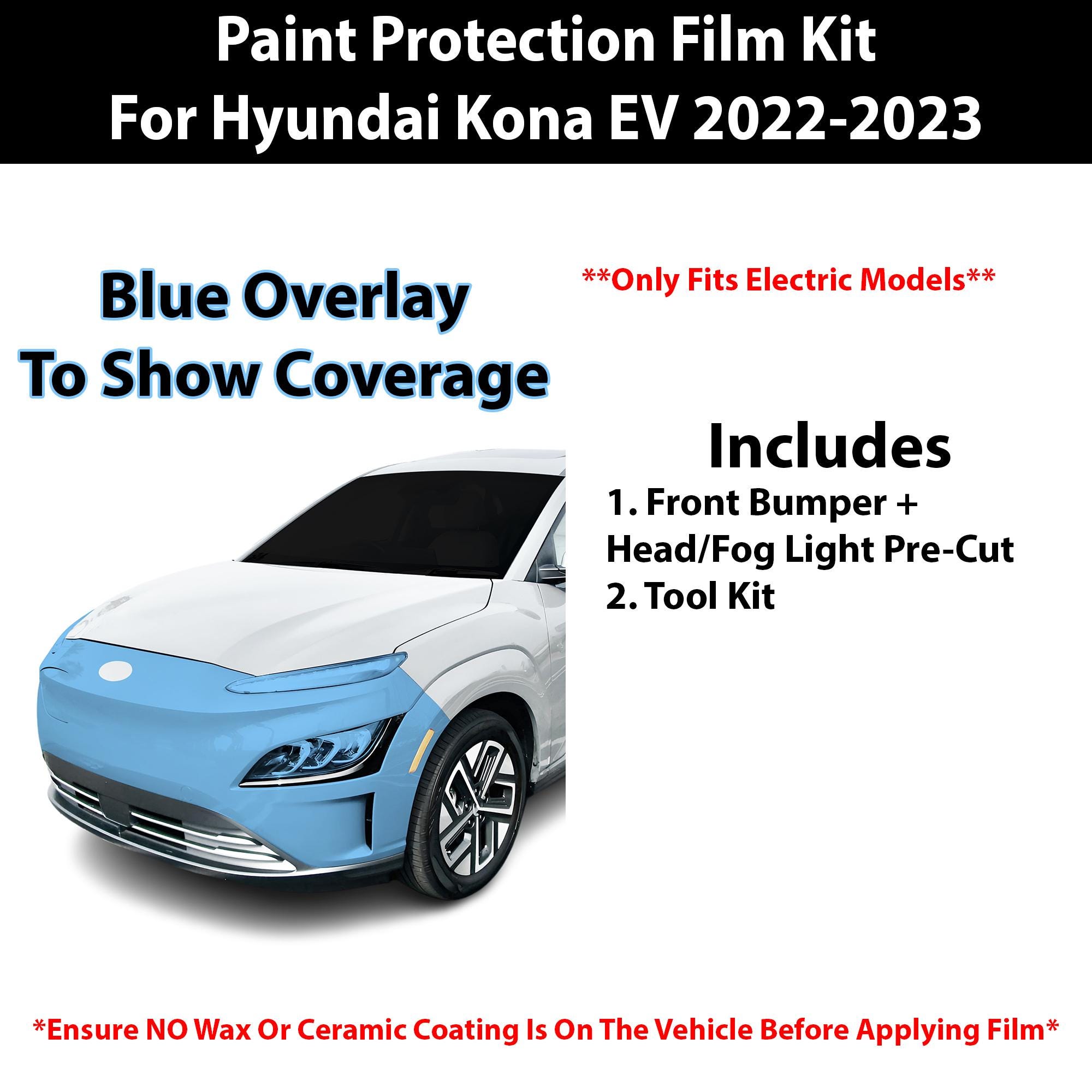 Fits Hyundai Kona Electric 2022-2023 Pre Cut Hood Fenders