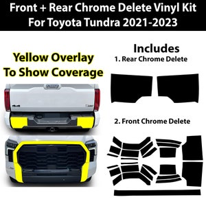 Fits Toyota Tundra 2022-2026 Vinyl Front Grille Rear Bumper Chrome