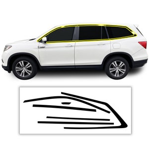 Fits 2016 - 2022 Honda Pilot Window Vinyl Chrome Delete Trim Blackout Decal Sticker Film Overlay 2017 2018 2019 2020 2021