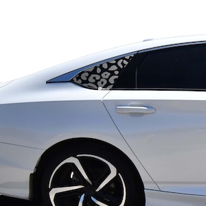 Universal Leopard Cow Print 3rd Quarter Window Die Cut Vinyl Decal Stickers Fits Most Sedans and Coupes Fits Toyota Ford Chevy Dodge Honda