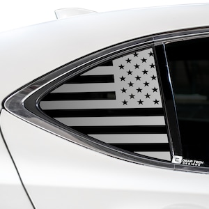 Fits Acura TLX 2015 - 2020 Quarter Window American Flag Vinyl Decal Stickers Distressed Blue Red Line 2019 2018 2017 2016