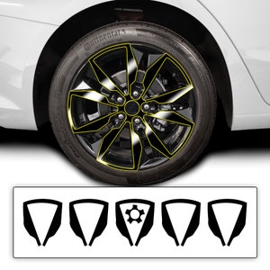 Fits Chevy Malibu 2019 - 2023 Wheel Rim Vinyl Chrome Delete Trim Blackout Decal Sticker Film Overlay 2022 2021 2020