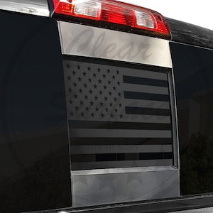 Passend für 2014-2018 Chevy GMC Silverado Siera Hinten Mitte Fenster Amerikanische Flagge Vinyl Aufkleber Aufkleber 2015 2016 2017