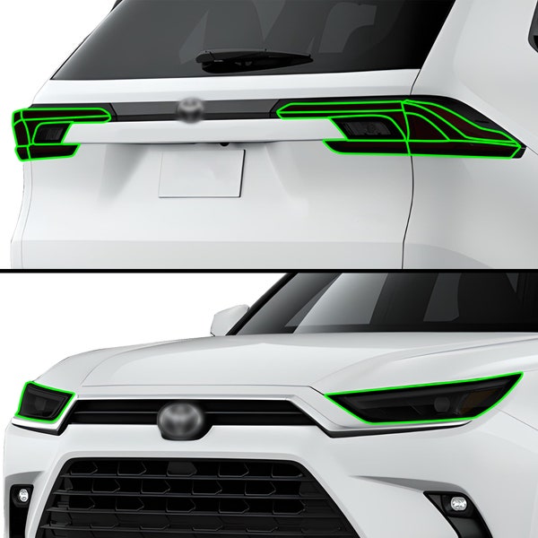 Fits Toyota Grand Highlander 2024-2025 Head Tail Light Precut Smoked Vinyl Tint Kit Film Overlay PPF Headlight Taillight 2024 2025