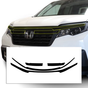 Fits Honda Ridgeline 2017-2023 Front Grille Side Rear Wheel Rim Vinyl Chrome Delete Trim Blackout Decal Sticker Overlay Film