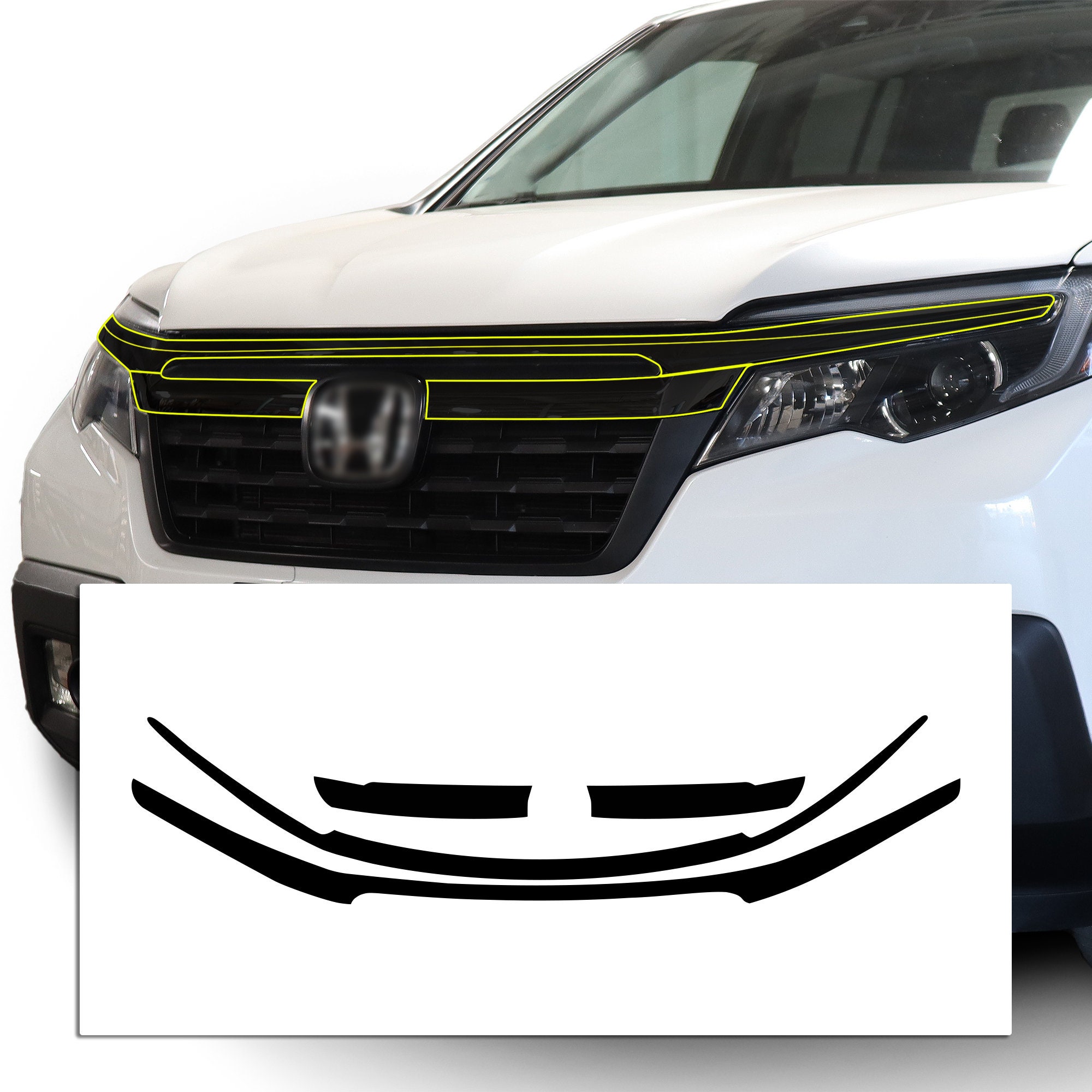 Honda Ridgeline Chrome Delete Kit: Blackout Vinyl Overlay (2017
